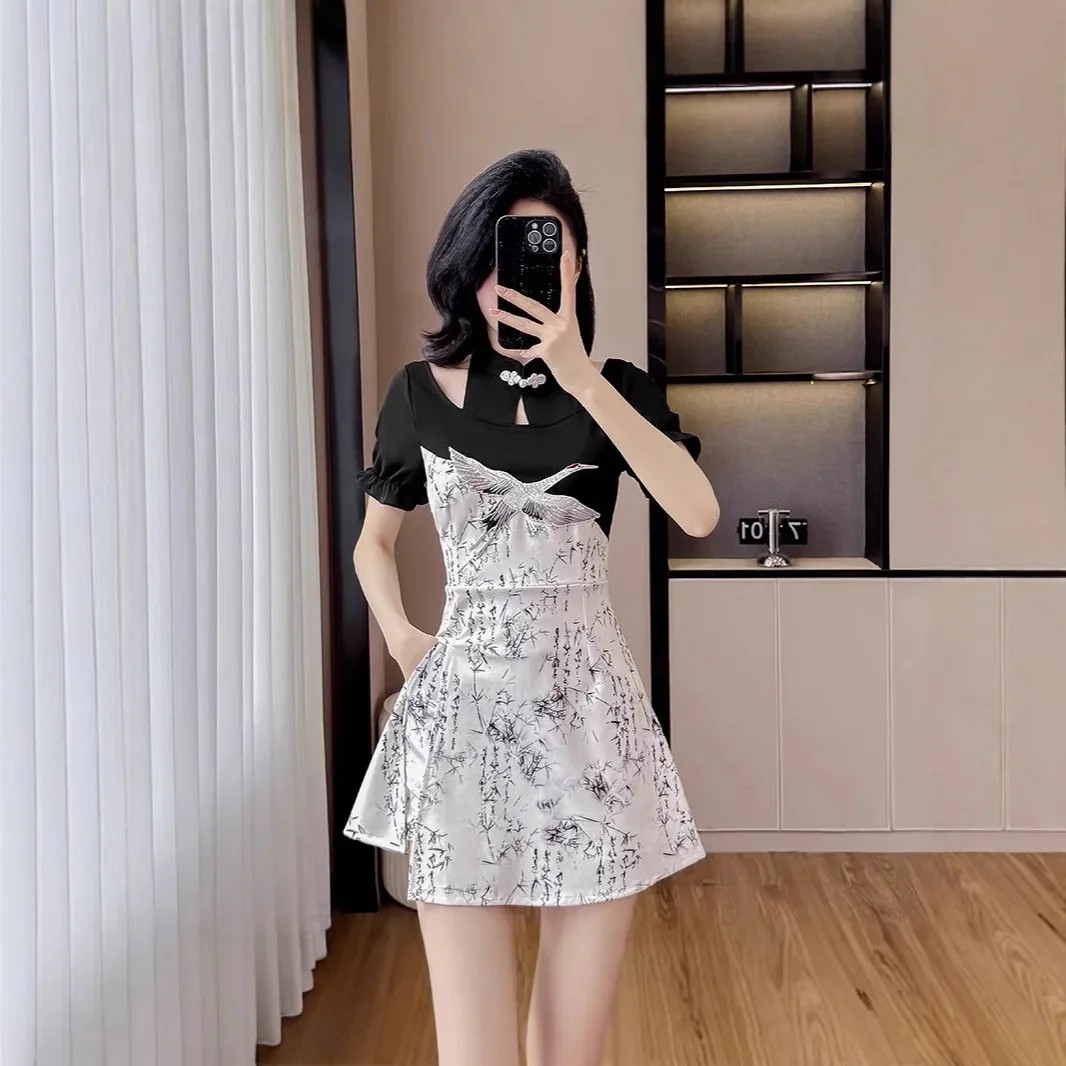  Ÿ  Cheongsam ǽ Ʈ ª  ĿƮ  ǰ     ũ ҳ 巹